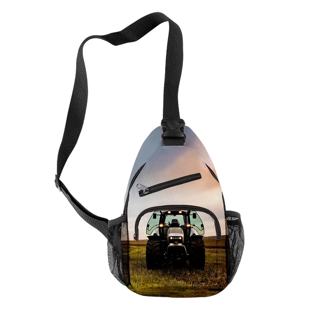 

Hip Hop Popular Anime Tractor Pattern Crossbody Chest Bags Oxford Waterproof Boys/Girls Sports Travel Bag 3D Print Shoulder Bags