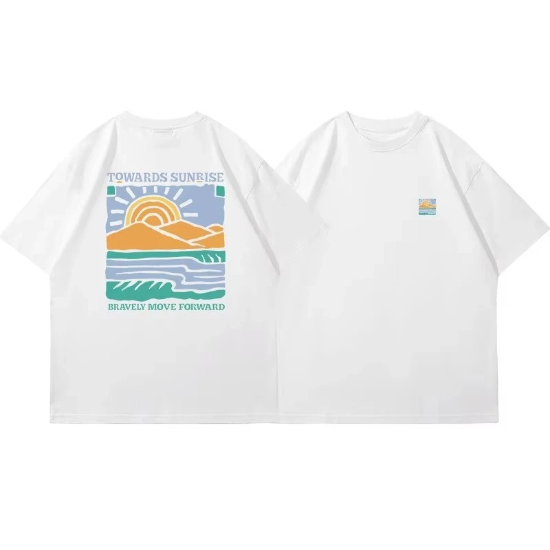 เสื้อยืดคอกลมแขนสั้นลายพิมพ์สไตล์เรโทรอเมริกันใหม่ปี 2026 ผ้าฝ้าย ยูนิเซ็กส์ ทรงหลวม สไตล์ลำลอง แฟชั่นสตรีทแวร์