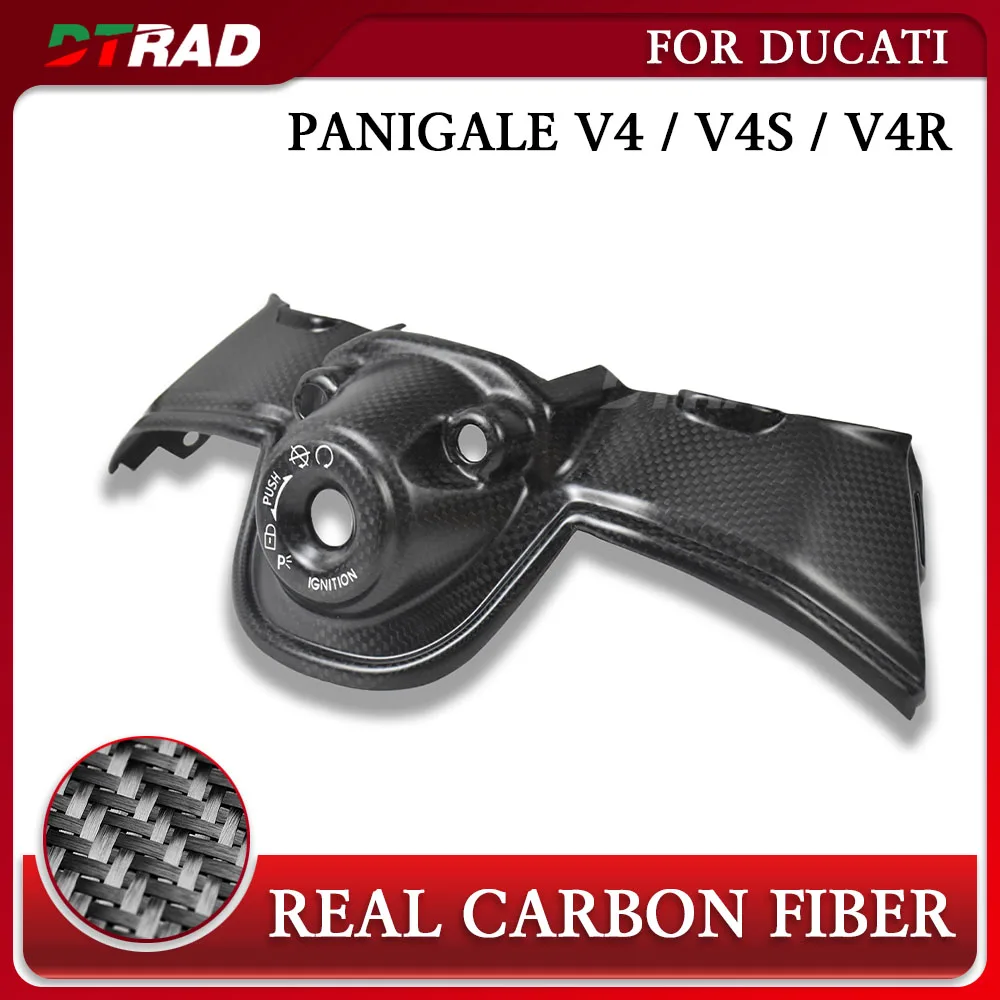 For DUCATI Panigale V4 V4S V4R 2018 - 2024 Carbon Fiber Ignition Switch Cap Front Switch Key Guard Protection Cover Accessories