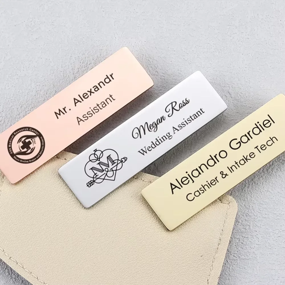 بروش علامة الاسم الشخصي، شارة شعار الشركة المخصصة، شارة معرف الموظف بعلامة التجارية المخصصة للشركة #1