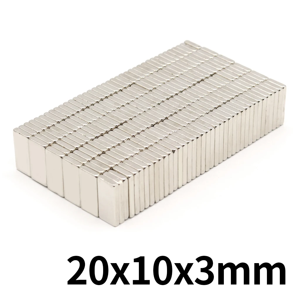 10/20Pcs Block Magnet 20x10x3 Neodymium Magnet N35 20mm X 10mm X 3mm Permanent NdFeB Super Strong Powerful Magnets