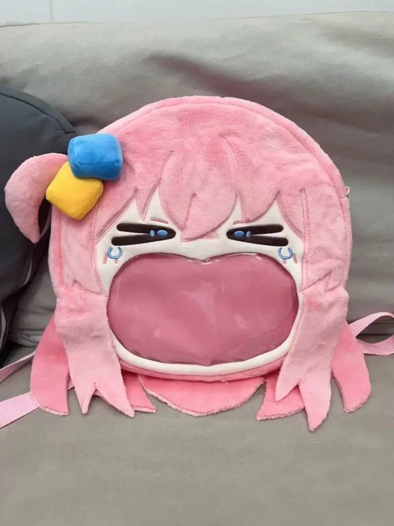 Game BOCCHI THE ROCK Cosplay Gotoh Hitori Transparent Campus Student Zipper Cartoon Backpack Messenger Bags Shoulder Bag