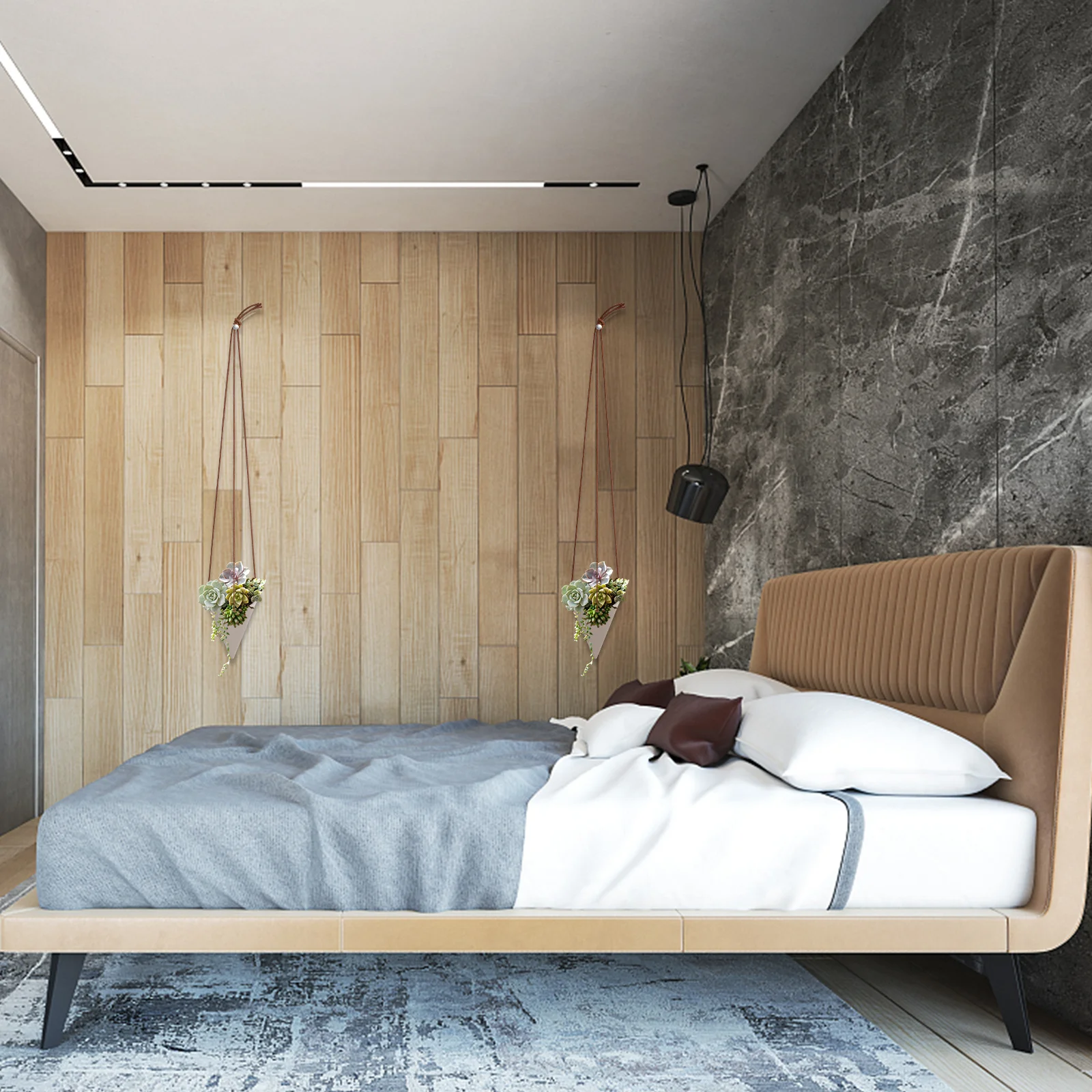 

2Pcs Durable Simple Style Hanging Flowerpot Perfect for Home Office Balcony Desktop Use Hanging Type Flowerpot