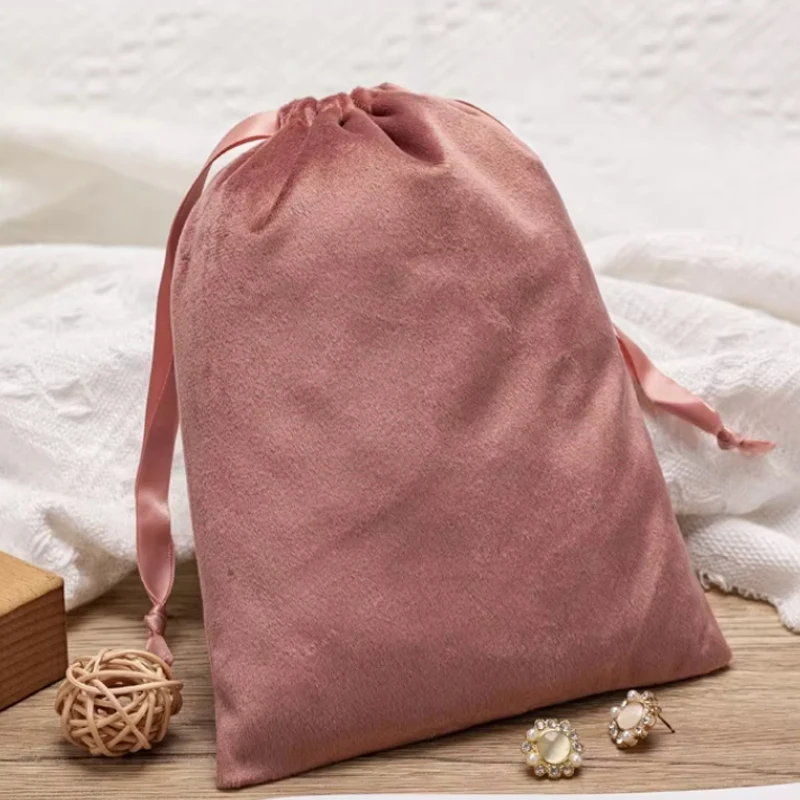 

Custom Logo Printed Velvet Pouch Luxury Flannel Gift Bags for Jewellery Craft Use