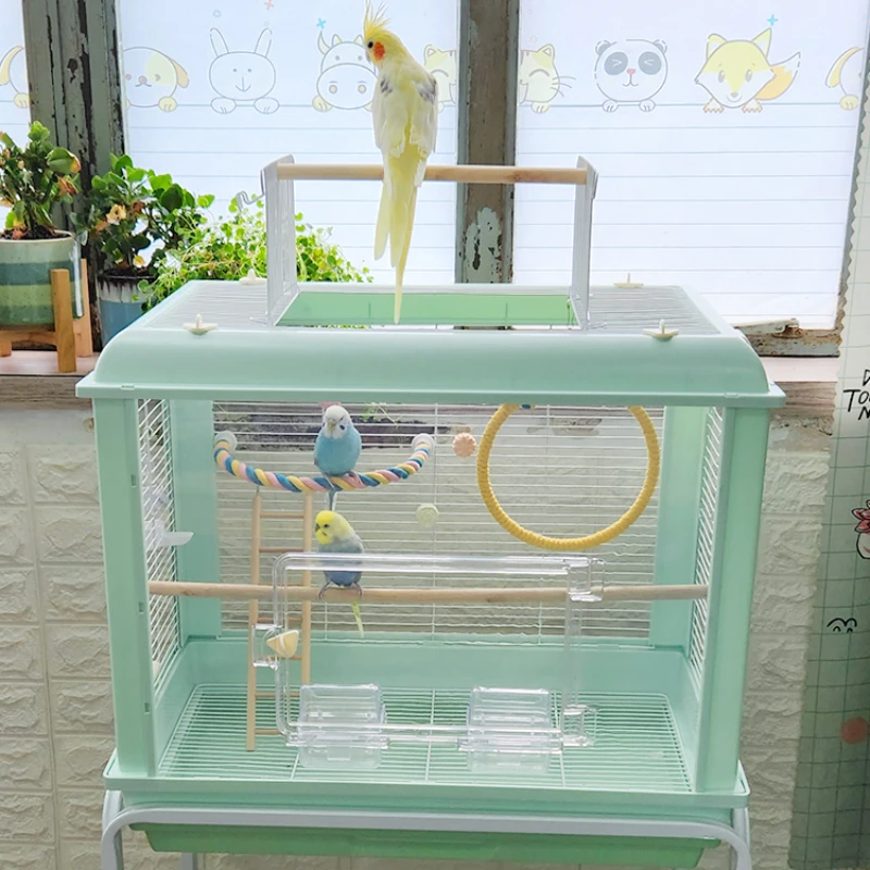 Luxury Villa Acrylic Bird Cages Transparent Decoration Outdoors Breeding Bird Cages Portable Quail Jaula Pajaro Products WZ50BC