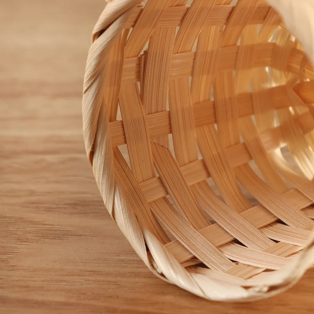 

Принимать Small Basket Desktop Finishing Home Storage Bamboo Weaving Products Sundries Organizer Rattan Plant Box Wicker Basket