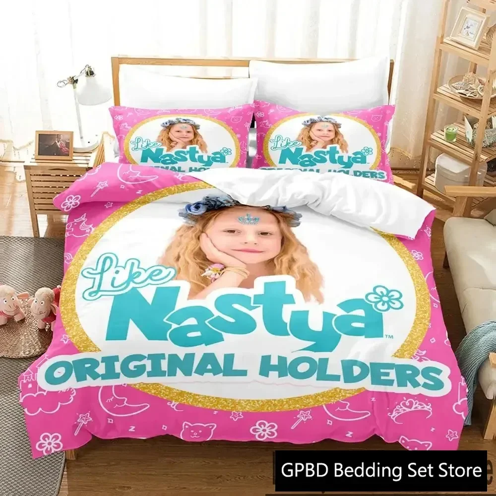 

3D Print Like Nastya Bedding Set Boys Girls Twin Queen King Size Duvet Cover Pillowcase Bed boys Adult Home Textileextile