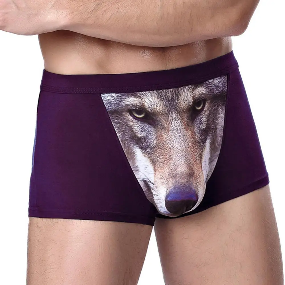 Wolf Eagle Boxers Men Personal 3D Bag Panties Creative Animal Print Wolf Head Eagle Head Short Pants Male Soft Breathable Boxers