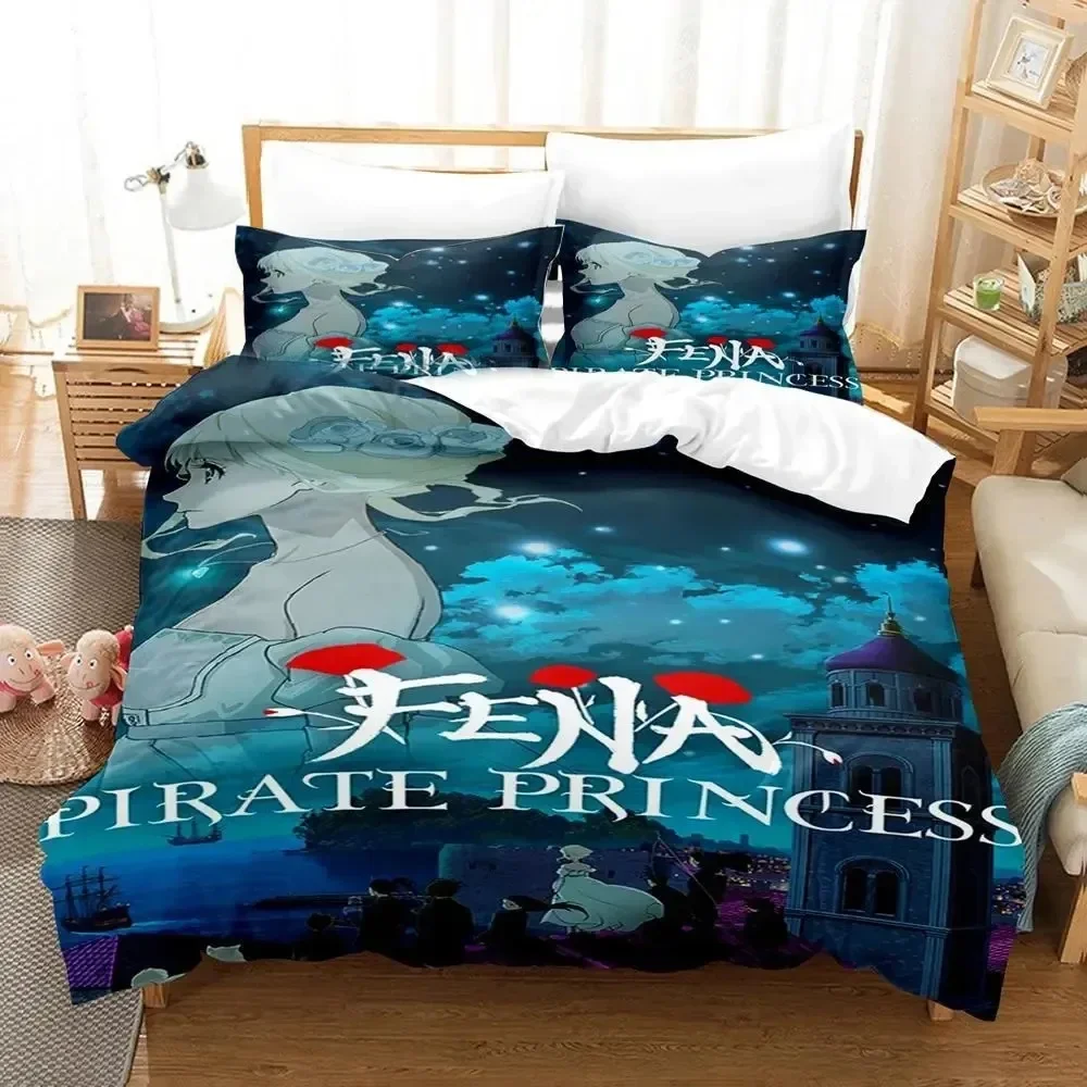 Anime Fena Pirate Princess Bedding Set Duvet Cover Bed Set Quilt Cover Pillowcase Comforter king Queen Size Boys Adult Bedding