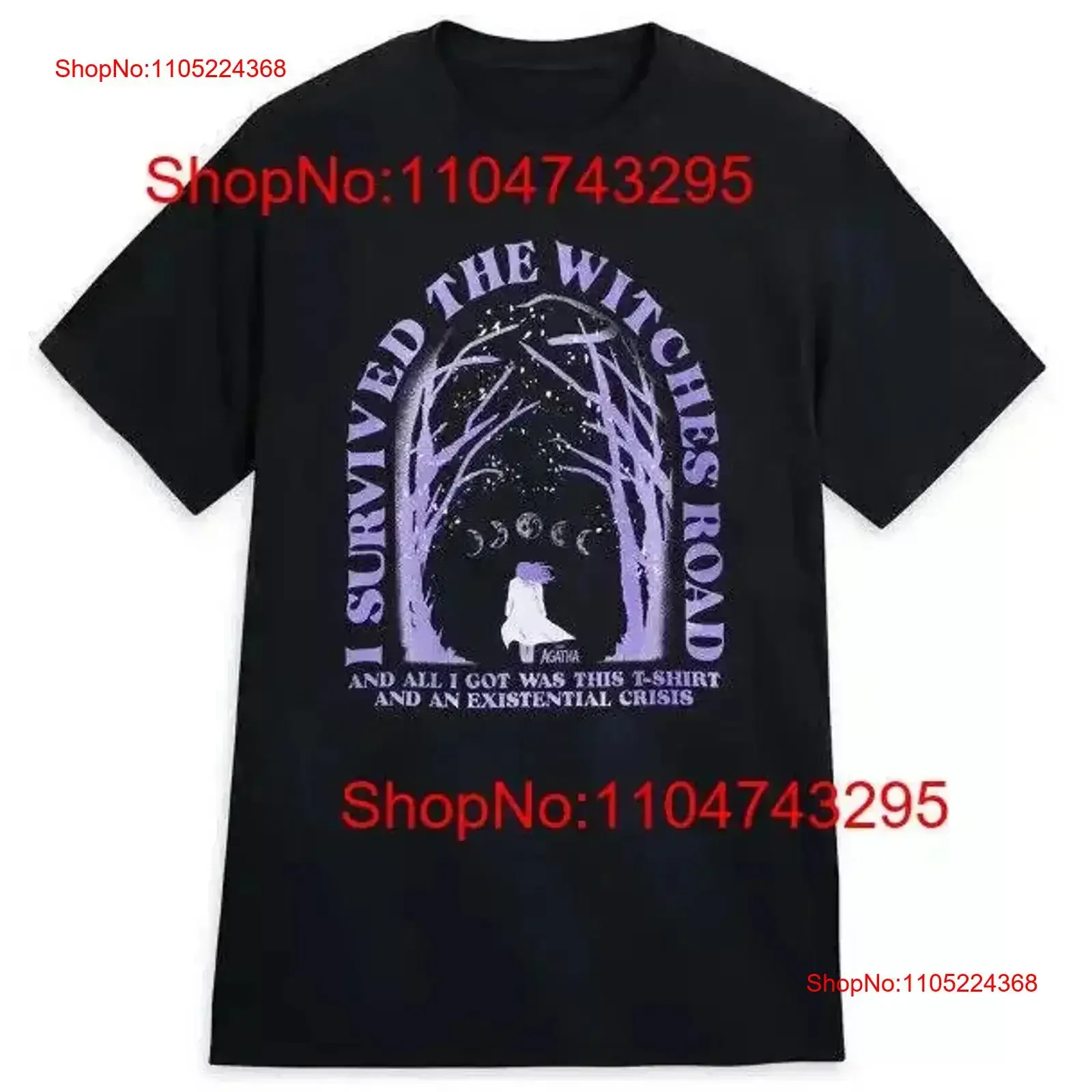 Agatha All Along ''I Survived the Witches' Road'' T shirt P65986 vintage Washed Stylish Slightly Versatile streetwear vintage
