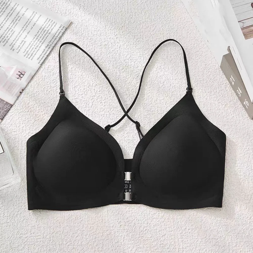 حمالة صدر لاسلكية بإبزيم أمامي عميق على شكل حرف V مضادة للترهل ومضادة للصدمات حمالة صدر مجمعة ملابس داخلية بدون خياطة هدايا حمالات صدر #4