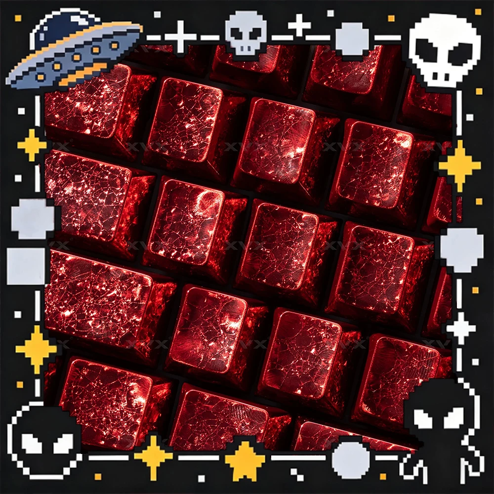 XVX Keyboard Cap Frost Keycap Metal Keyboard Cap Original Custom Side Carved Light-transmitting Ice Crystal wooting60