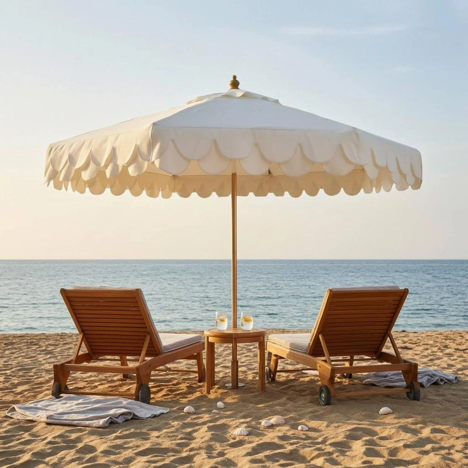 Rope-Pull Sunshade Central Pole Outdoor Shade for Outdoors