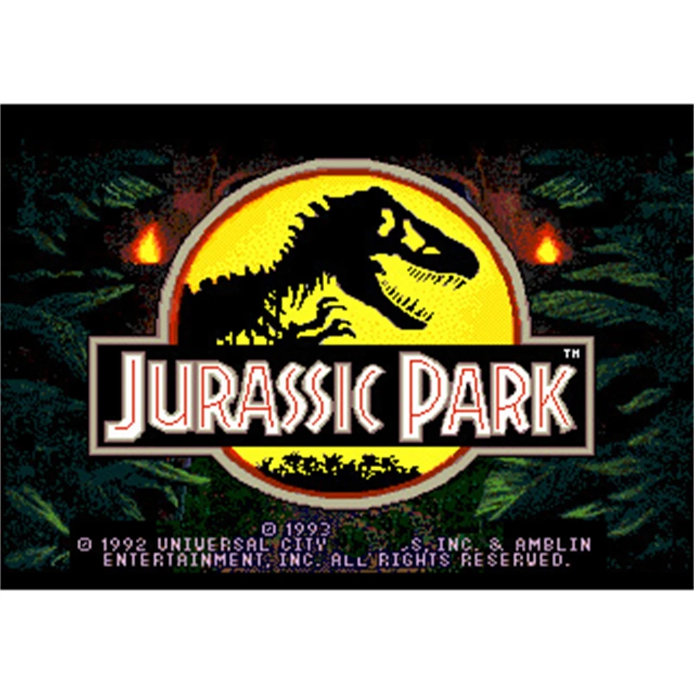 Jurassipark 16Bit karta gry MD dla Sega Mega Drive dla systemu Genesis
