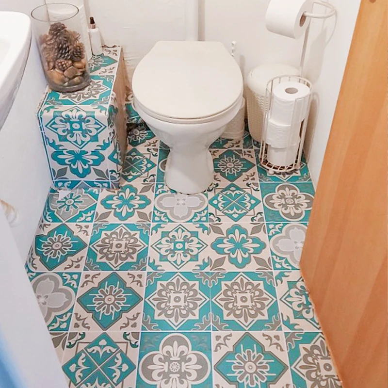 60CM Self-adhesive Floor Sticker PVC Waterproof Floor Tile Sticker For Living Room Bedroom Hotel Home Decor Floor Sticker