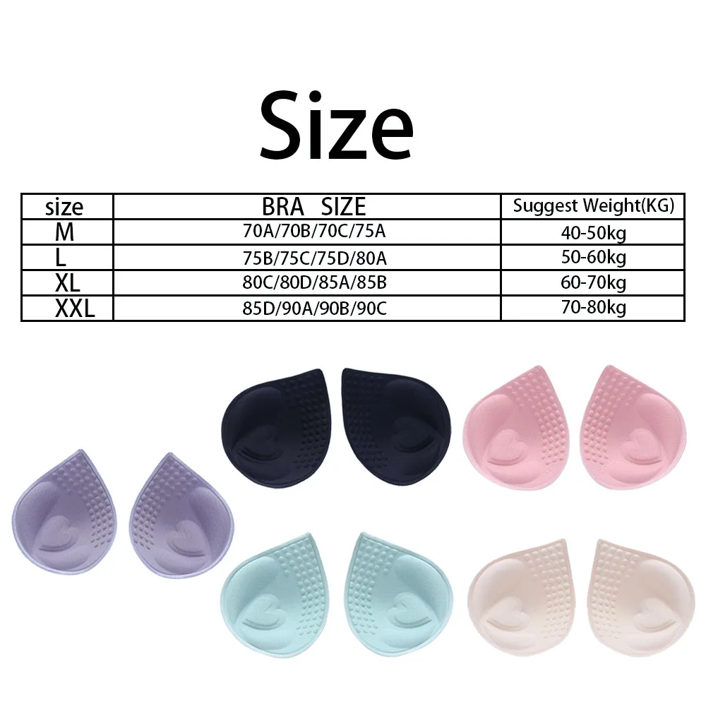 Water Drop Shape Padding Inserts para Mulheres, Chest Cup Pad, Breast Bra Inserts, Soft Lingerie, Biquíni, Acessórios de Roupas