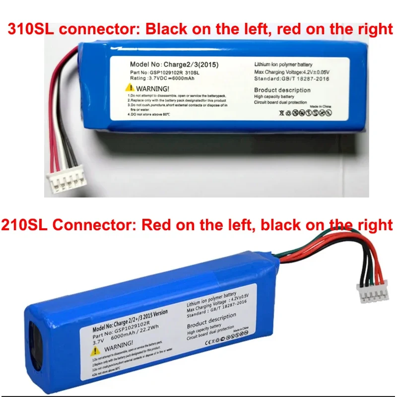 6000mAh GSP 1029102 Bateria R do JBL Charge 2 Charge 2+ Charge 3 2015 Wersja Charge 2 Plus GSP 1029102 R P 763098   Baterie głośnikowe