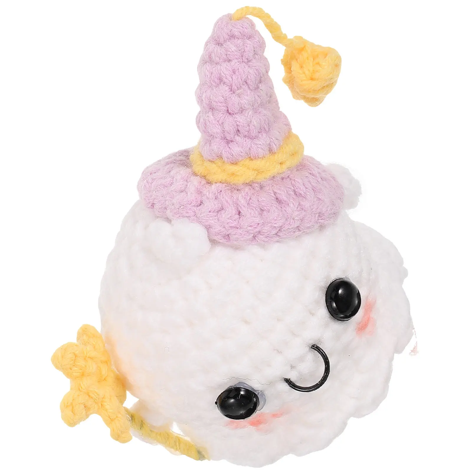 

Миниатюрный вязаный крючком призрак-брелок из легкой шерстяной пряжи, украшение на Хэллоуин, милый кулон-брелок для декора на фестиваль, вечеринку, в комнату