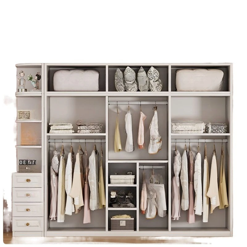 Armario italiano para el hogar, dormitorio, ligero, de lujo, color crema, fácil montaje, almacenamiento