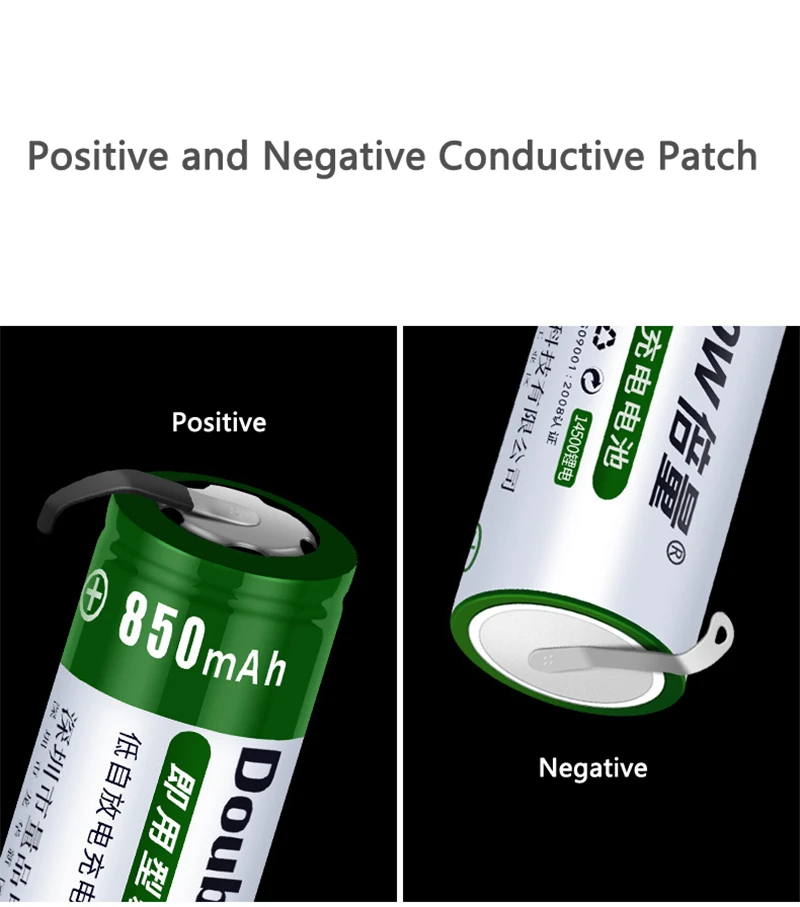 14500 3.7V Li-ion Batteries 850mAh AA Rechargeable Battery With Welding Tabs For Philips Braun Electric Shaver Razor Toothbrush