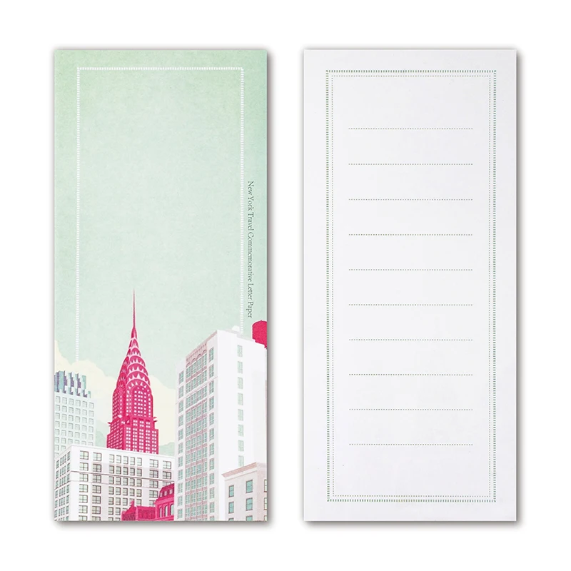 40Sheets/Set New York Style Writing Letter Empire State Message Card Memos Office Note  COLOR MASH