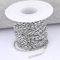 10meters/Roll Stainless Steel Cube Link Chain For Jewelry Making Diy Pendant Neclace Accessories 1.8mm Wide