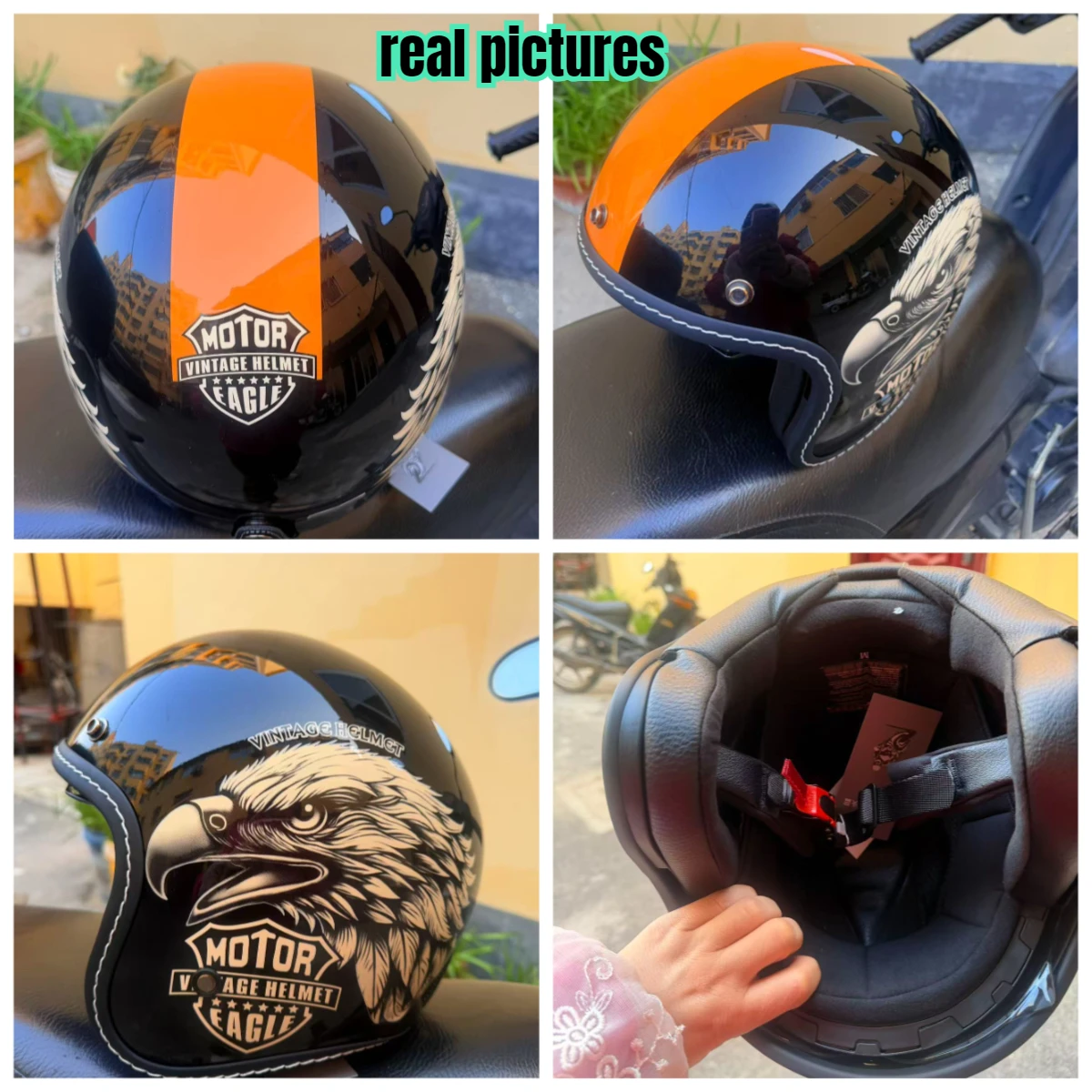 Casque de Moto à visage ouvert chaud casque de Moto Vintage Unique rétro Moto 3/4 demi-casque doublure amovible cascocascospara moto