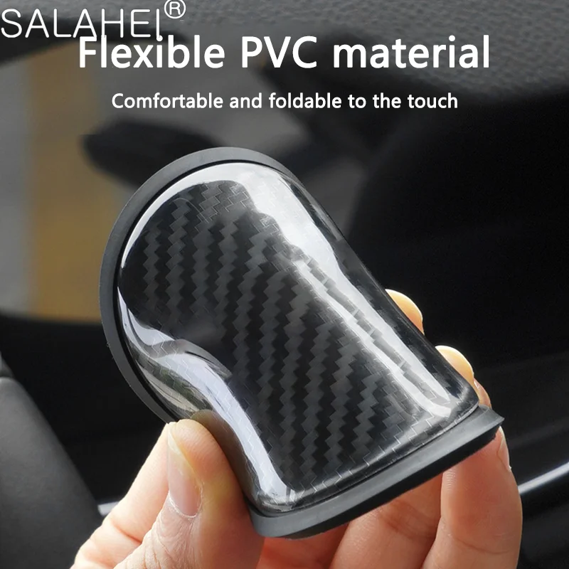 2Pcs Silicone Carbon Fiber Car Coaster Water Bottle Cup Slots Non-Slip Pad Protector Mat For Seat Cupra Auto Styling Accessories