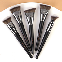 MAANGE 5pcs Main Makeup Brushes Set Flat Top Foundation Brushes Angled Contoured Brush Dense Bristle Face Makeup Tool for Beauty