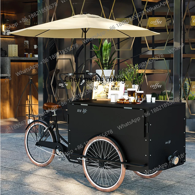 

Night Market Stall Small Cart Movable Coffee Iron Art Outdoor Promotion Display Sales Food Cart