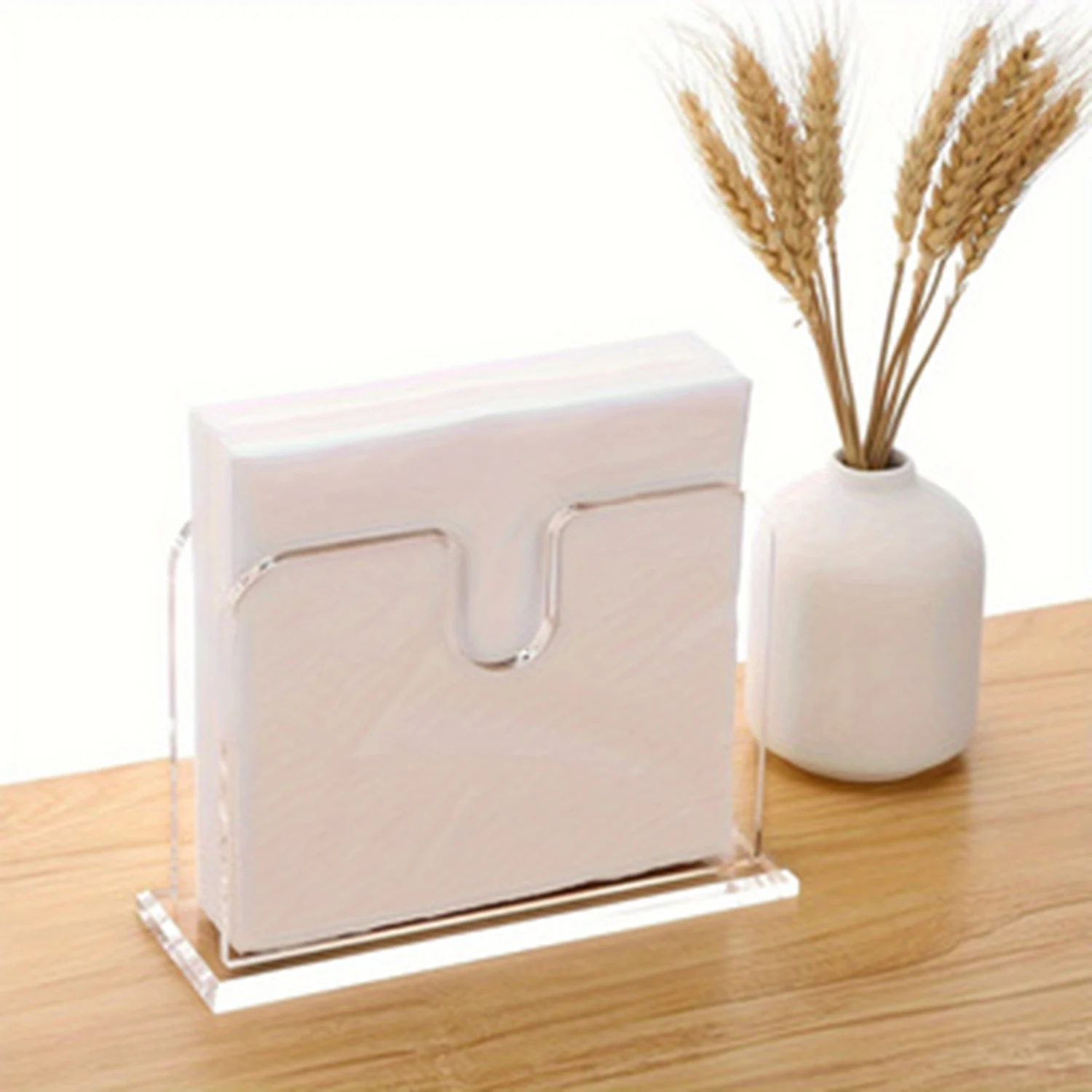 Acrylic Napkin Holder, Clear Napkin Holder for Table, Standing Acrylic Cocktail Napkin Holder, Dinner Napkin Holder