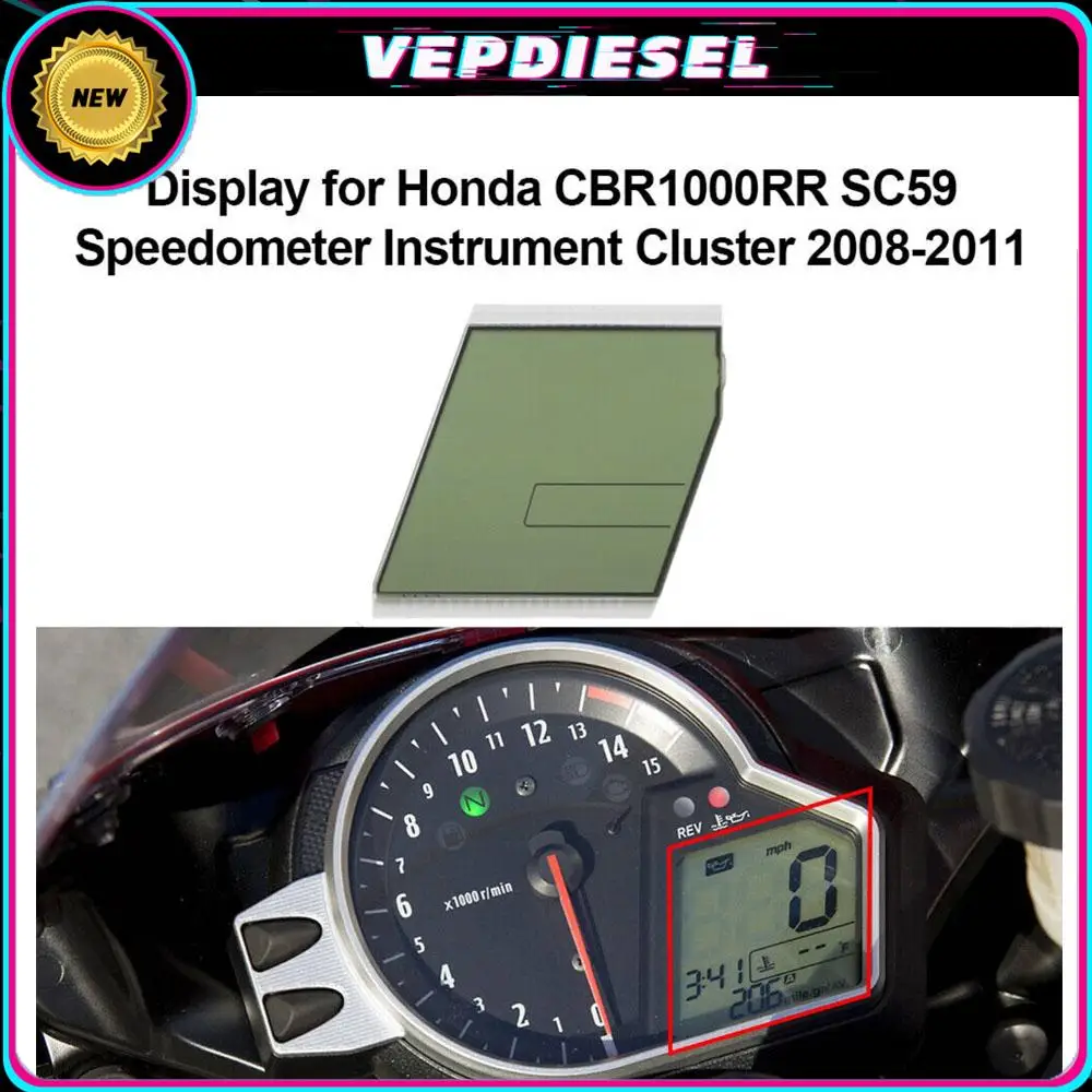 1Pcs LCD Display peedometer Instrument Cluster for Honda CBR1000RR SC59 2008-2011 Simple And Reliable Installation