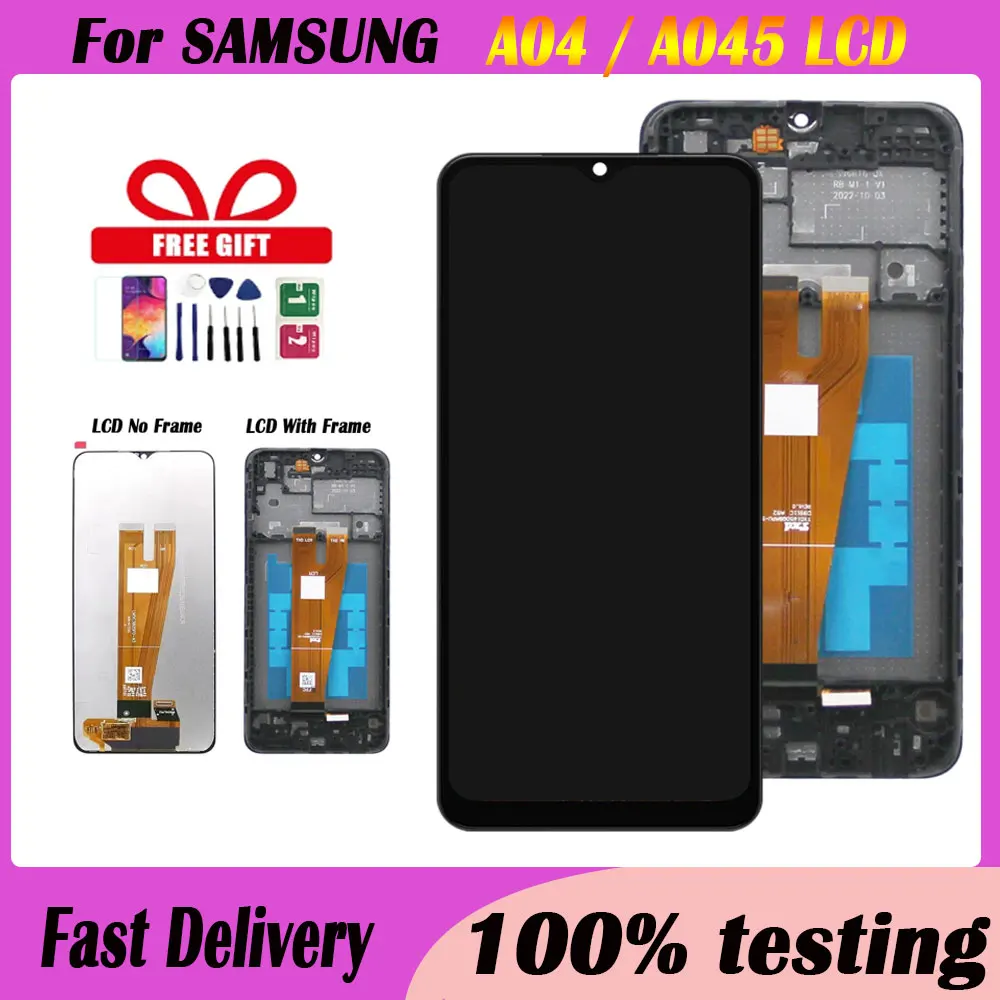 1 PCS A04 LCD Screen 6.5'' For Samsung A045 lcd screen Touch Digitizer Assembly For Samsung A045F A045M Display With Frame