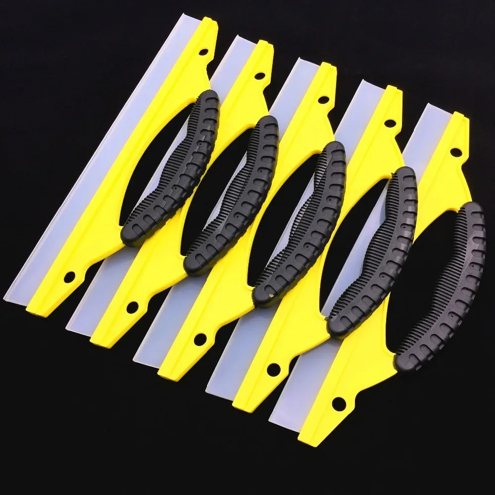 Wholesale,5pcs/lot,Eco-friendly Silicone Water Wiper,Yellow,Car Washing Squeegee,Window Cleaning,Free Shipping