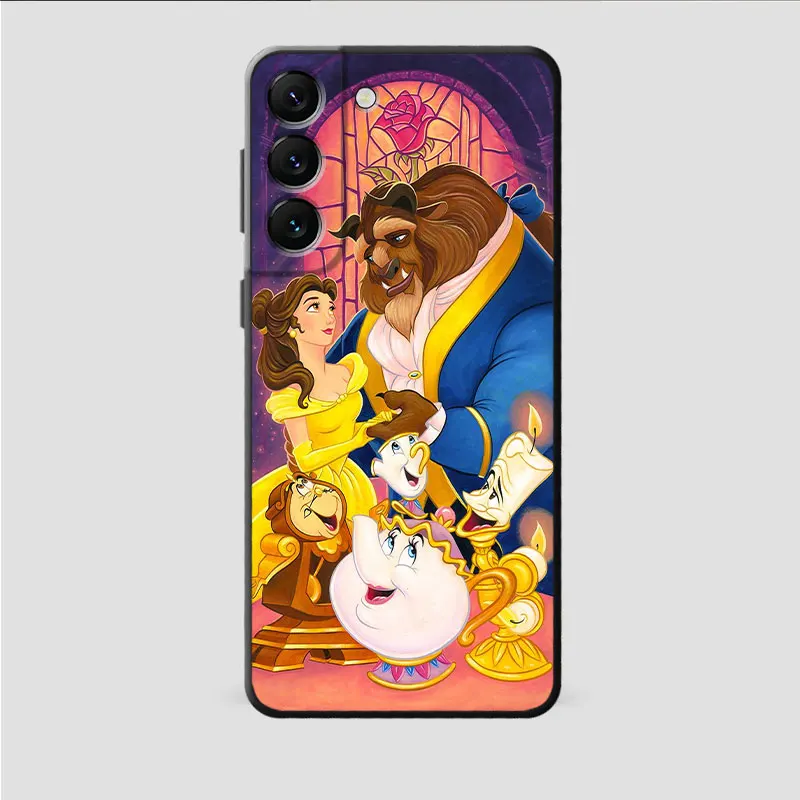 Black Soft Case for Samsung Galaxy S10e S20 FE S24 S21 Plus S9 S22 S10 S23 FE Ultra 5G Cover Disney Beauty and the Beast Capa