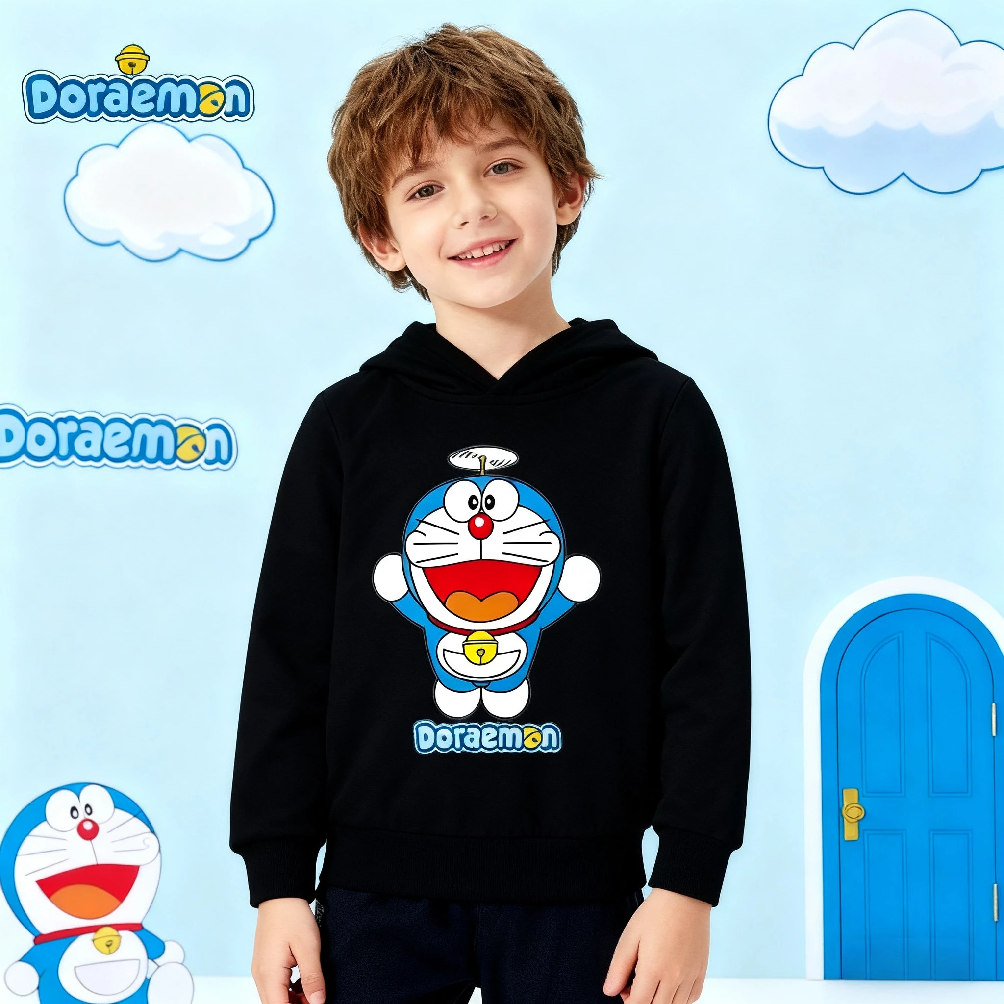 Dingdangmao سترة بغطاء للرأس دافئة للخريف والشتاء للأطفال، سترة مريحة وناعمة، ملابس أطفال عصرية ومتعددة الاستخدامات