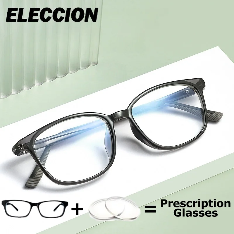 ELLECCION Prescription Glasses Anti Blue Ray  Ultra Light TR90  Fashion Women Men Graduated lenses Presbyopia  Myopia Eyewear