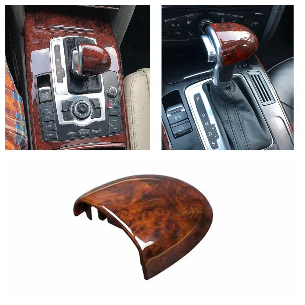 WXZOS Peach Wood Grain Gear Shift Knob Cover for  Audi A4 allroad 2013-2015