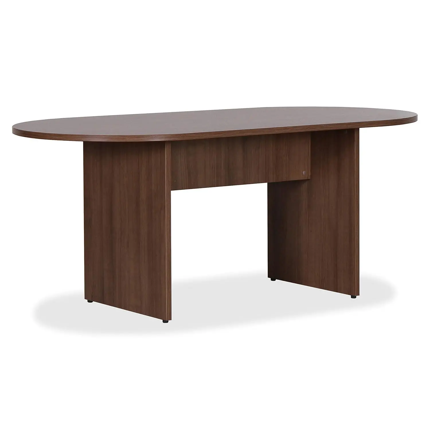 

Walnut Laminate Oval Conference Table, 8-Person Meeting Room, 96"x48"x29", Customized