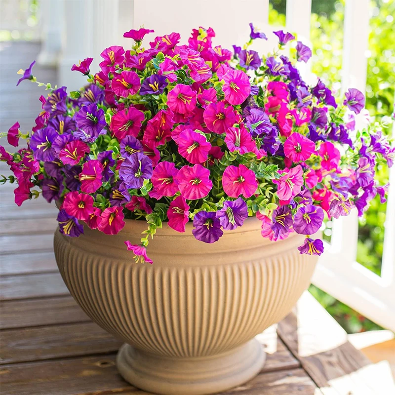 1/4 Stück künstliche Blumen, 35 cm, Eukalyptus-Kunstpflanzenstrauß für Zuhause, Raumdekoration, Veranda, Garten, Hochzeitsdekoration, Blumenkorb – Detail 3