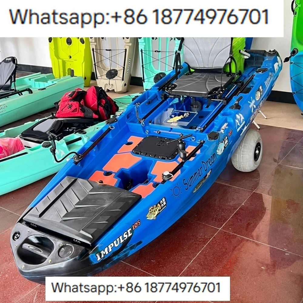2025 CE Certified Single Fishing Ka 10ft Modular Pedal Ka Remote Control Motor GPS 60L Fish Live Well Storage for Surfing