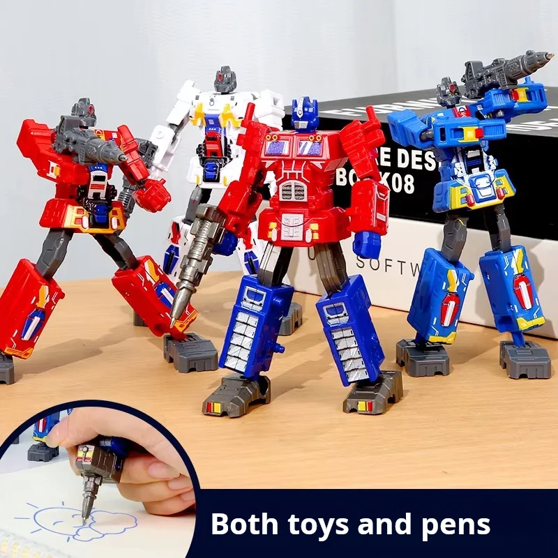 

2 in 1 Deformable Writing Ballpoint Pen Children Toys Transformation Robot Toy Action Figure Model for Kids Gifts