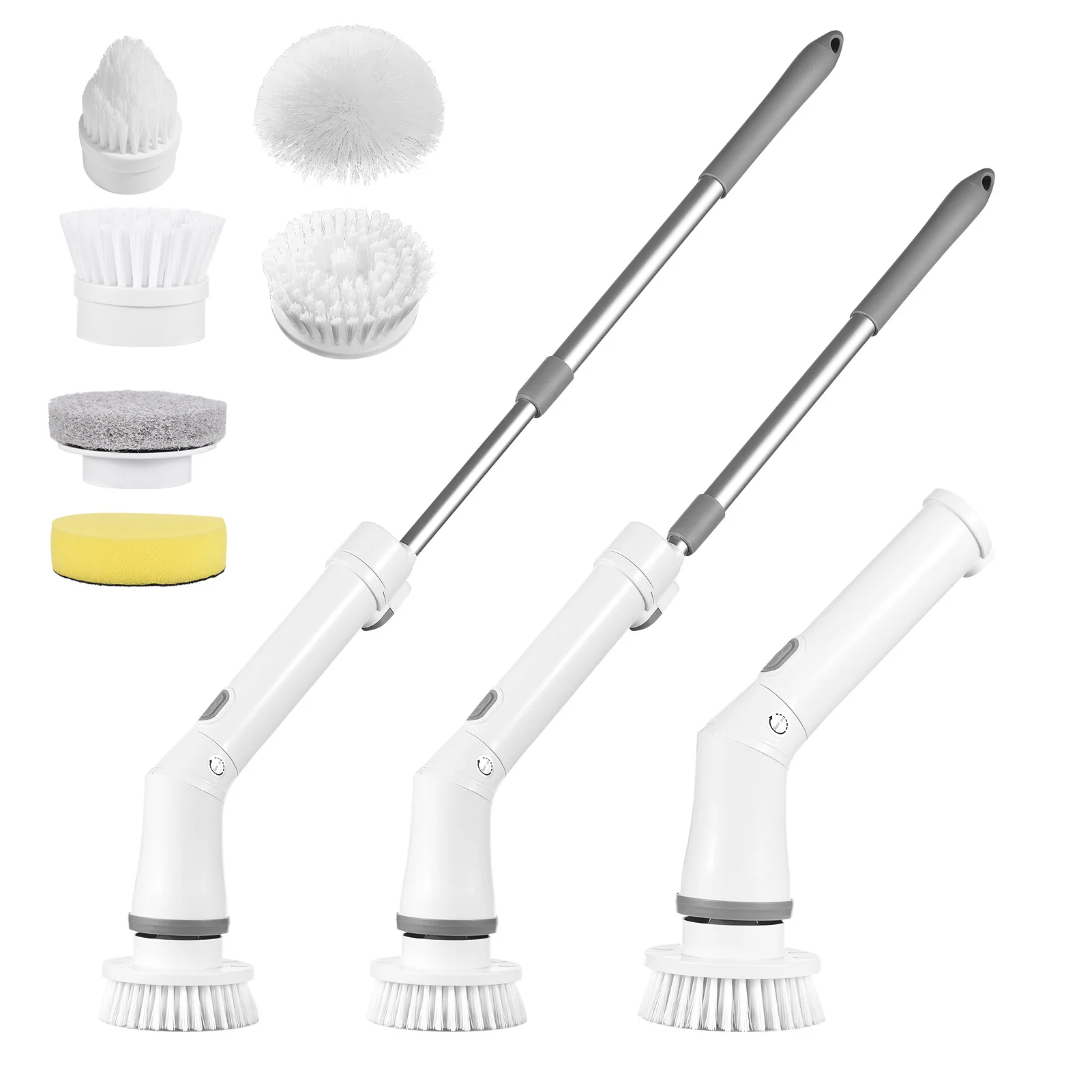 Electric Spin Scrubber 380 RPM High Speed Cordless Electric Cleaning Brush 3 Adjustable Length & Angle Home Cleaning Tool