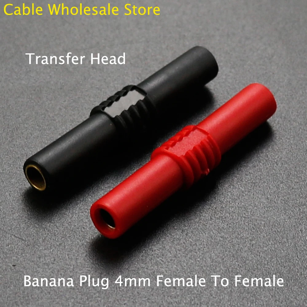 

1Pcs Extended Insulated Banana Plug - Plug Coupling PVC Black Red 4mm Banana Jack Female To Female Adapter Transfer Head