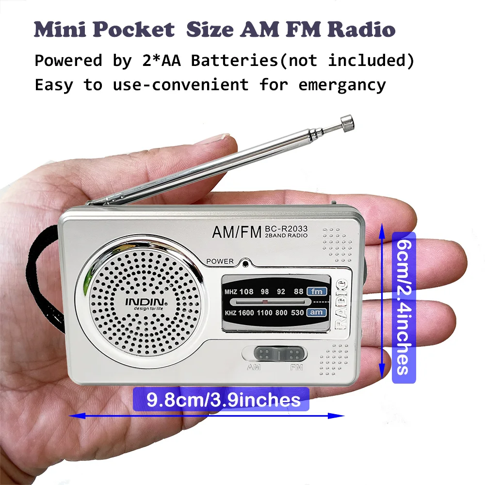 Portable FM AM Radio with Stable Signal Reception,Compact Design for Home  Outdoor and Emergency Useght, Compact Des