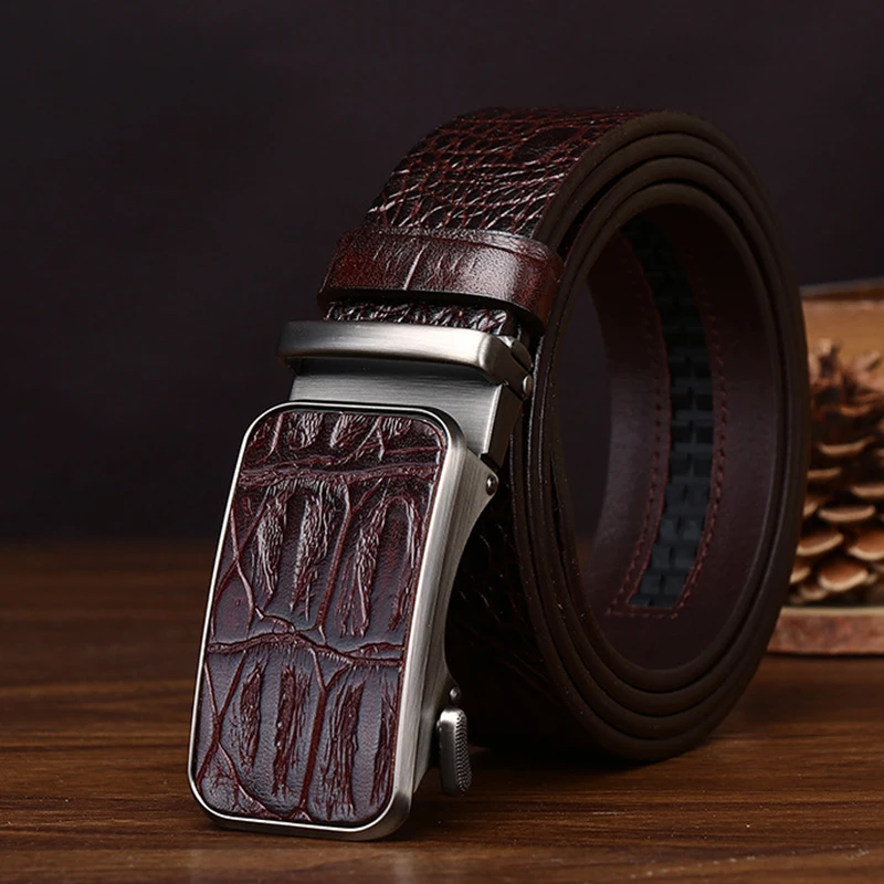 New Men's Belt Casual Fashion Genuine Leather Automatic Buckle Business Belts for Men Jeans High Quality Strap Ideal Gift Choice