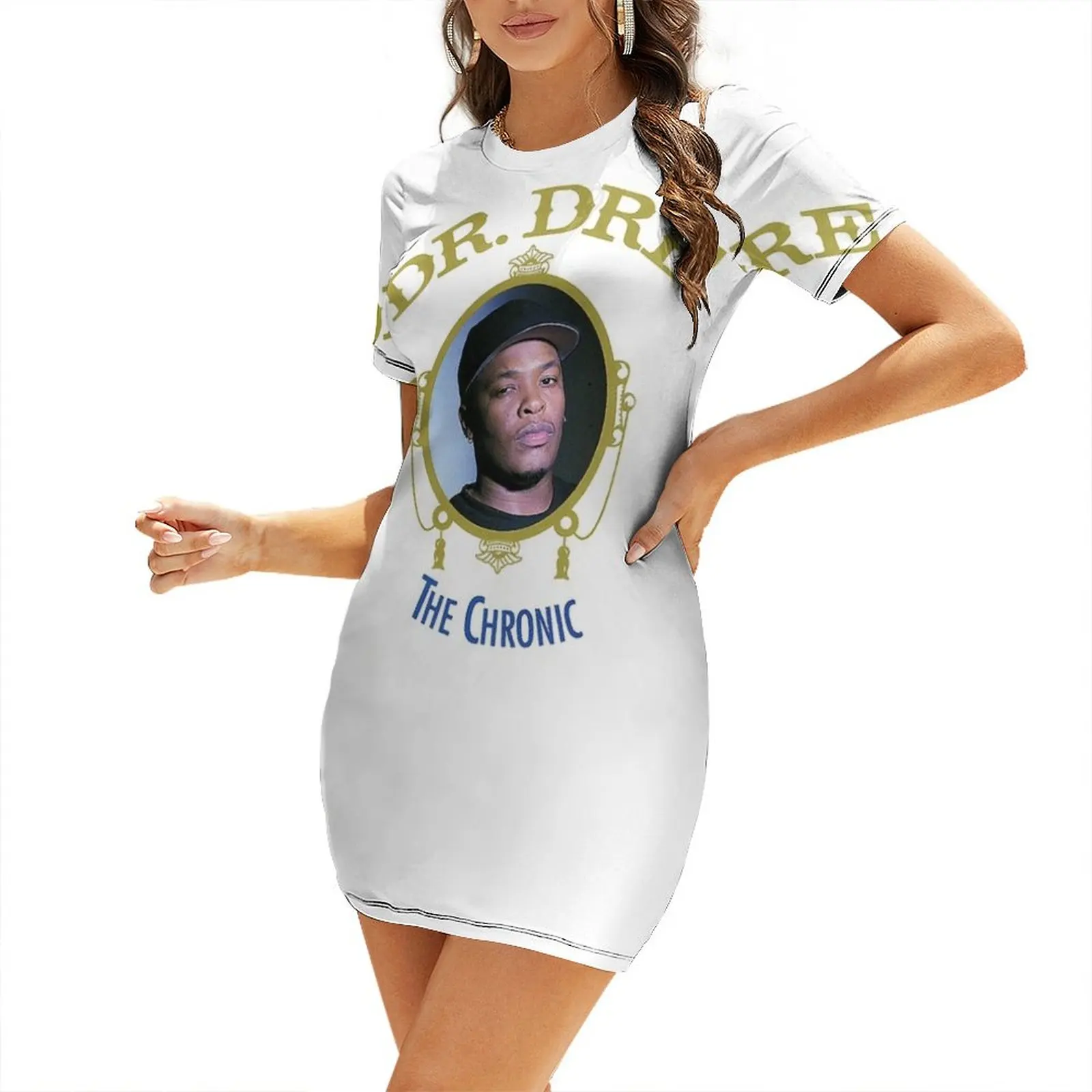 Dr Dre the chronic album cover Short Sleeved Dress Summer skirt Women's summer long dress