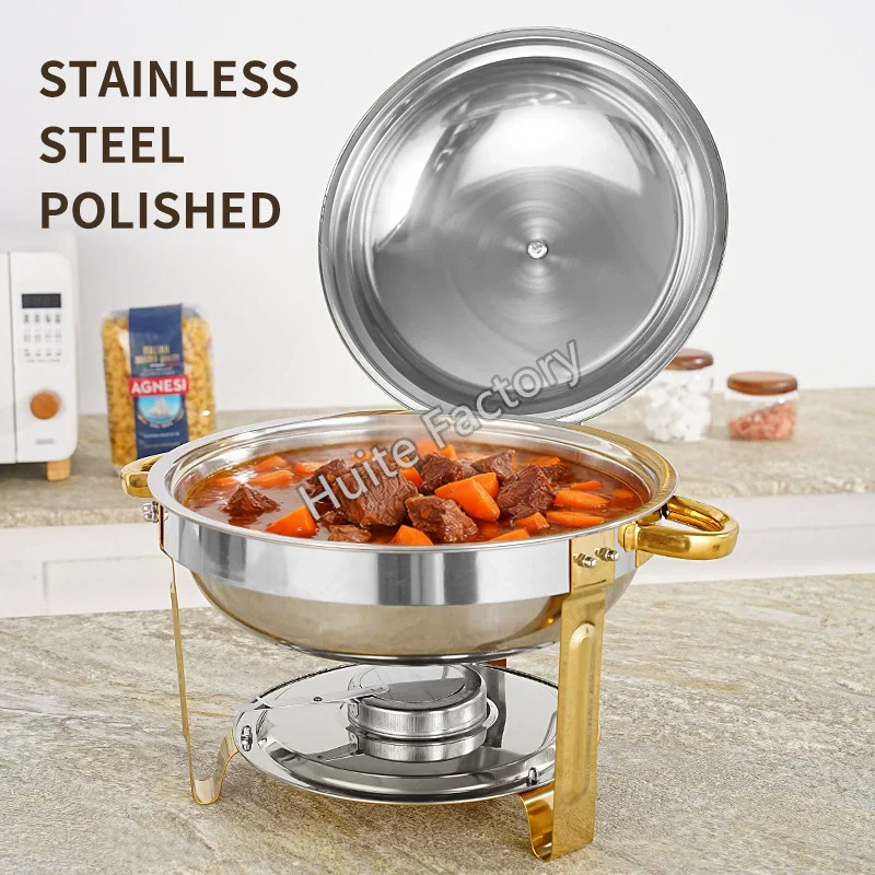 Chafing Dish Buffet Set 5QT Stainless Steel Round Chafing Dishes for Buffet With Lid Buffet Servers and Warmers for Party