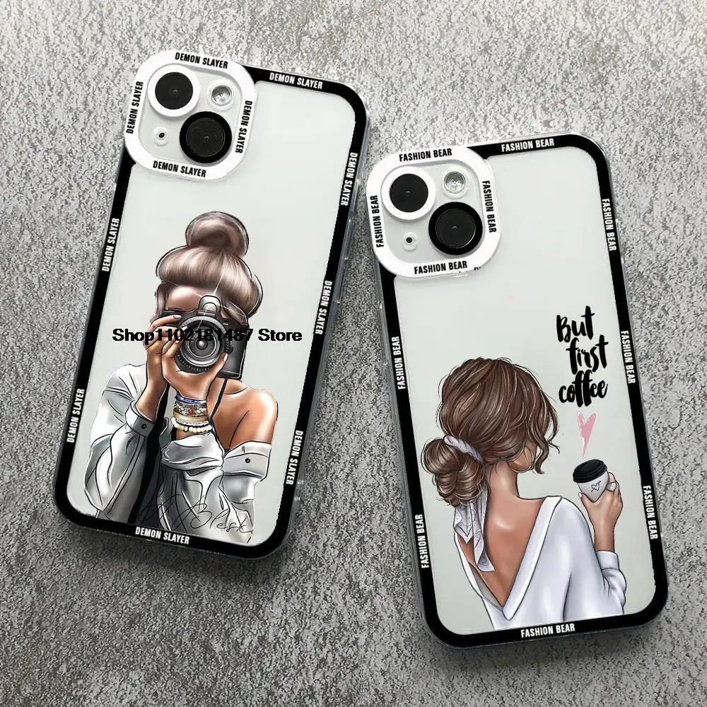 

Fashion pretty super mom Phone Case For iPhone 15 14 13 12 11 Pro Max XSMAX X XR 15 Plus Cute Girl Clear Angel eyes Soft Cover