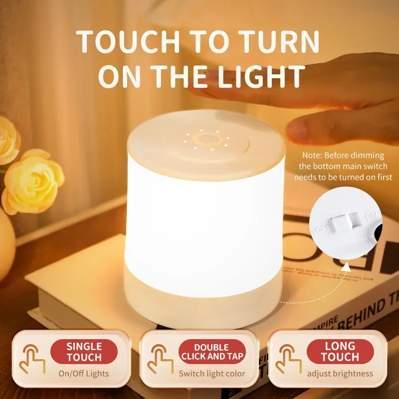 Xiaomi Mijia Touch USB Bedside Lamp 3 Modes Dimmable Eye Protection Portable LED Desk Lamp USB Charging Reading Night Light